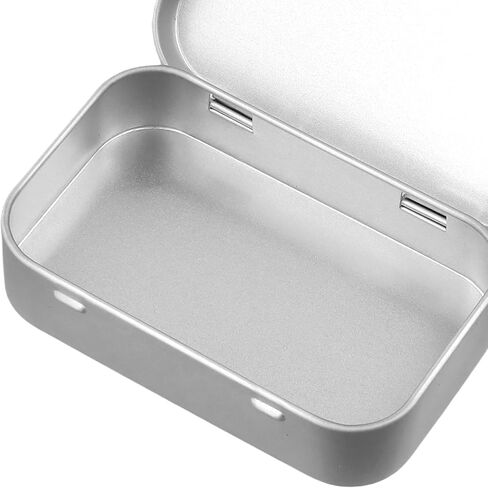 100 PCS Small Rectangular Hinged Tin, 3.7 x 2.3 x 0.8 inch Empty Tins Box, Metal Box Hinged Containers with Lid for Candies, Crafts, Jewelry in Saudi Arabia