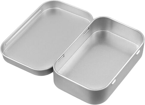 100 PCS Small Rectangular Hinged Tin, 3.7 x 2.3 x 0.8 inch Empty Tins Box, Metal Box Hinged Containers with Lid for Candies, Crafts, Jewelry in Saudi Arabia