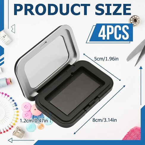 4pcs Magnetic Needle Case with Transparent Acrylic Lid, Magnetic Needle Tin Secures Pins Under 5.5cm, Sewing Needle Case with Snap Closure, Craft Supplies Storage Gift for Sewers in Saudi Arabia