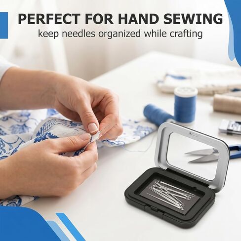 4pcs Magnetic Needle Case with Transparent Acrylic Lid, Magnetic Needle Tin Secures Pins Under 5.5cm, Sewing Needle Case with Snap Closure, Craft Supplies Storage Gift for Sewers in Saudi Arabia