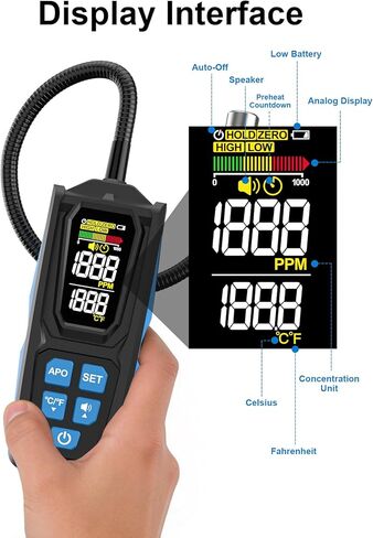 Freon Leak Detector, HVAC Freon Leak Detector, Automotive AC Leak Detection Kit, Sensitive AC Leak Detector HVAC for R12 R22 R134a R1234 R1234yf R600a R410a CFCs HCFCs HFCs HFOs HCs in Kuwait