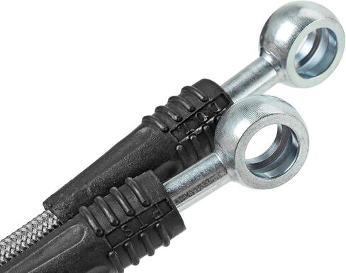 طقم خرطوم الفرامل JEGS DOT | يناسب فرجار GM Metric (D154) | صنع في الولايات المتحدة الأمريكية | بانجو 10 مم إلى 3/8 بوصة - 24 دوارة متوهجة مقلوبة | يناسب: خطوط الفرامل 3/16 بوصة | يستخدم في الأمام والخلف | خراطيم طويلة 18 بوصة in Kuwait