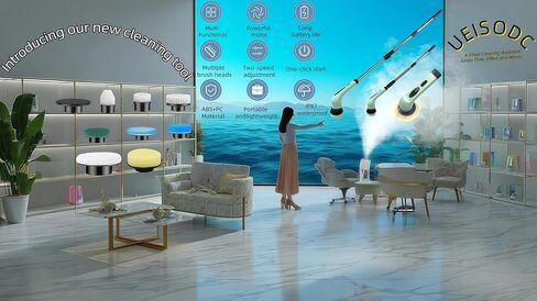 فرشاة تنظيف كهربائية دوارة، مجموعة فرش تنظيف كهربائية لاسلكية مقاومة للماء IPX7 مع تنظيف الأسقف والأرضيات وبلاط الأرضيات والمطابخ والحمامات؛ صيانة الأرائك والسيارات in Kuwait