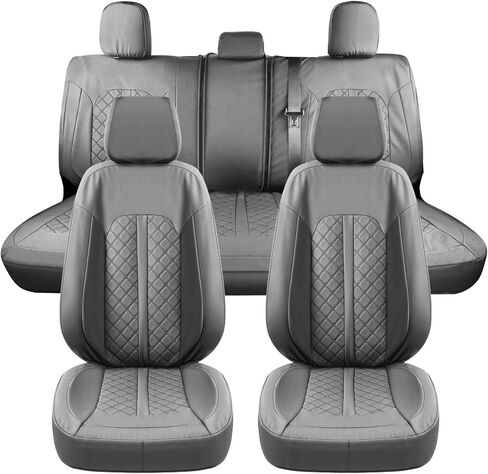 Truckiipa Seat Covers for Chevy Silverado, Leather Seat Cover Custom Fit for 2007-2013&2019-2026 Chevy Silverado GMC Sierra 1500, 2020-2026 2500HD 3500HD Double Crew Extended Cab, Full Set, Black in Saudi Arabia