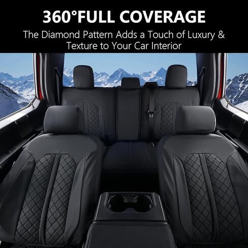 Truckiipa Seat Covers for Chevy Silverado, Leather Seat Cover Custom Fit for 2007-2013&2019-2026 Chevy Silverado GMC Sierra 1500, 2020-2026 2500HD 3500HD Double Crew Extended Cab, Full Set, Black in Saudi Arabia