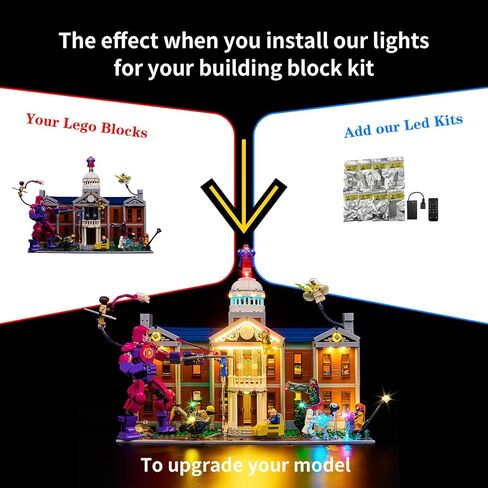 طقم إضاءة LED Kyglaring متوافق مع مجموعة Lego 76294، ملحقات الإضاءة المتوافقة مع Marvel X-Men The X-Mansion، Lights Only، إصدار RC. in Kuwait