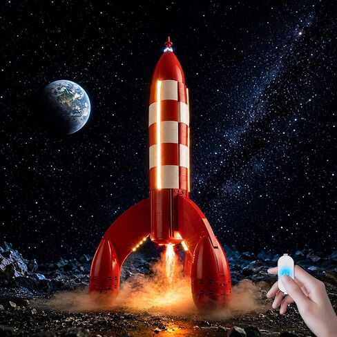 Nitemode LED Light Kit Compatible with Lego Tintin Moon Rocket 21367 Building Blocks, Upgrade Remote Control, Lights Only, Model Set Not Included in Saudi Arabia