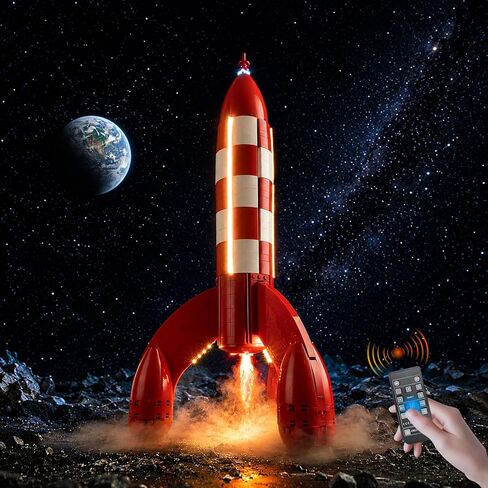 Nitemode LED Light Kit Compatible with Lego Tintin Moon Rocket 21367 Building Blocks, Upgrade Remote Control, Lights Only, Model Set Not Included in Saudi Arabia
