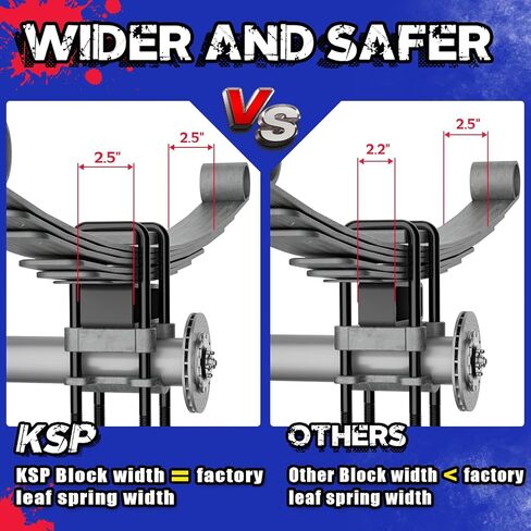 كتلة رفع KSP 2 بوصة لسيارة Chevy Silverado & GMC Sierra 1500HD 2500HD 3500HD 2000-2010، مجموعة تسوية خلفية 2 بوصة مع مسامير U مربعة لـ 2001-2009 Chevy Avalanche 2500 2000-2010 Suburban Yukon XL 2500 8 Lug in Kuwait