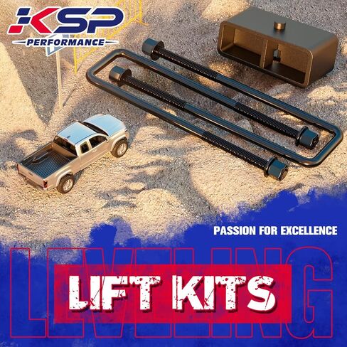 كتلة رفع KSP 2 بوصة لسيارة Chevy Silverado & GMC Sierra 1500HD 2500HD 3500HD 2000-2010، مجموعة تسوية خلفية 2 بوصة مع مسامير U مربعة لـ 2001-2009 Chevy Avalanche 2500 2000-2010 Suburban Yukon XL 2500 8 Lug in Kuwait