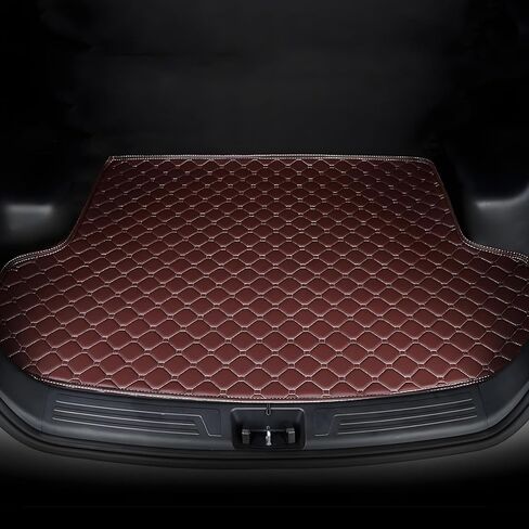 حصيرة صندوق السيارة لسيارات Hyundai Elantra 2005 2006 2007 2008 2009 2010 2011 2012 2013 2014 2015 2016 2017، سجادة صندوق السيارة من الجلد الصناعي للحماية من جميع الأحوال الجوية، حافة مسطحة - أسود in Kuwait