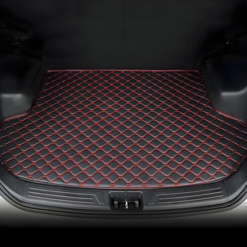 حصيرة صندوق السيارة لسيارات Hyundai Elantra 2005 2006 2007 2008 2009 2010 2011 2012 2013 2014 2015 2016 2017، سجادة صندوق السيارة من الجلد الصناعي للحماية من جميع الأحوال الجوية، حافة مسطحة - أسود in Kuwait