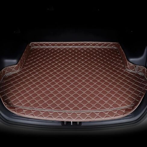 حصيرة صندوق السيارة لسيارات Hyundai Elantra 2005 2006 2007 2008 2009 2010 2011 2012 2013 2014 2015 2016 2017، سجادة صندوق السيارة من الجلد الصناعي للحماية من جميع الأحوال الجوية، حافة مسطحة - أسود in Kuwait