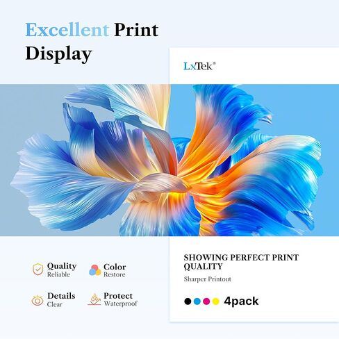 خراطيش حبر LxTek 910XL لاستبدال طابعات HP لحزمة كومبو خراطيش الحبر HP 910XL HP910XL/910 Multipack XL Color لطابعة OfficeJet 8010 8015 8018 8022 Pro 8020 8025 8028 8035 (4 عبوات) in Kuwait