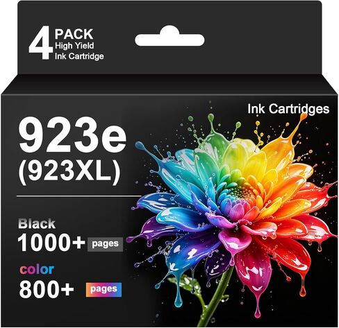 923e 923XL Ink Cartridges Combo Pack for HP Printers 8130e 8125e 8120e 8138e Replacement for HP 923 Ink Cartridges for OfficeJet Pro 8130e 8120 8122 8125 8130 Printers(4-Pack, BK/C/M/Y) in Saudi Arabia
