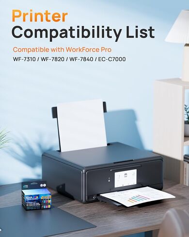 استبدال خرطوشة الحبر المعاد تصنيعها من E-Z لمجموعة خراطيش الحبر 812XL WF-7840 لطابعة Epson WF-7840 WF-7820 WF-7310 EC-C7000 (4 عبوات، أسود سماوي أرجواني أصفر) in Kuwait