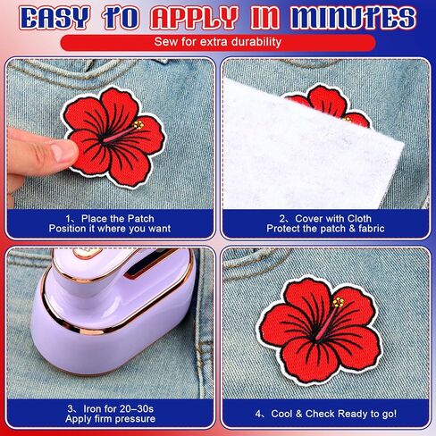 Hoteam 30 Pcs Puerto Rico Embroidered Patches Puerto Rico Flag Iron on Sew on Patch Embroidered Applique Decal for Clothes Dress Hat Jeans DIY Accessories in Kuwait