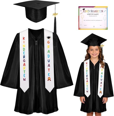 VICAMB Kindergarten Graduation Cap and Gown Set,Kids Graduation Outfit with 2026 Tassel and Sash for Boys and Girls in Saudi Arabia