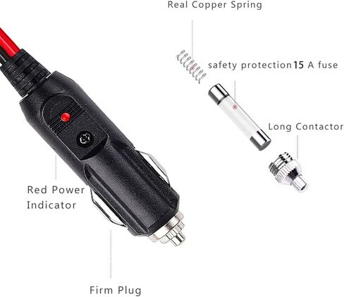 45A Connector to 12V Cigarette Lighter Cable,12AWG Car Cigarette Lighter Plug Extension Cable with Internal 15 Amp Fuse,Compatible with Anderson Power pole For Device Transfer/Connection-1m/3ft in Saudi Arabia