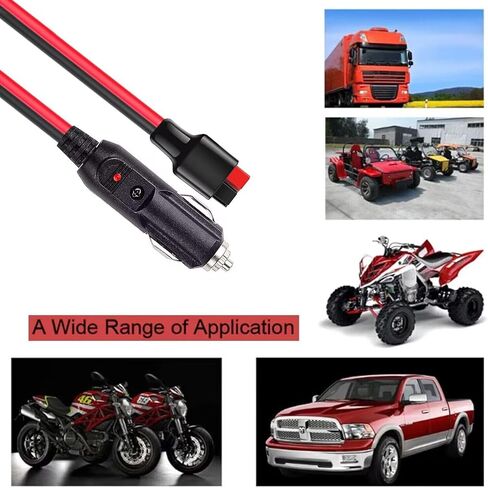 45A Connector to 12V Cigarette Lighter Cable,12AWG Car Cigarette Lighter Plug Extension Cable with Internal 15 Amp Fuse,Compatible with Anderson Power pole For Device Transfer/Connection-1m/3ft in Saudi Arabia