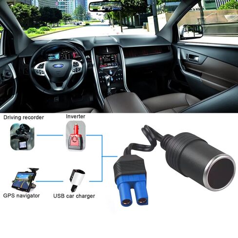 EC5 to Cigarette Lighter Socket Adapter Extension Cable 2 Pack 12V Car Cigarette Lighter Female Converter Cord for Portable Jump Starters with Low Voltage Cutoff to Protect Your Battery-18CM in Kuwait