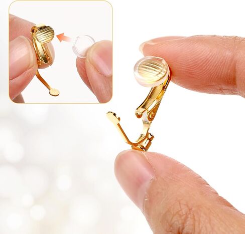 20 قطعة من محولات الأقراط المثقوبة إلى المشبك، محول الأقراط بمشبك مع 20 قطعة من وسادات الأقراط السيليكون غير المثقوبة، نتائج مكونات المشابك للآذان غير المثقوبة، فضي ذهبي in Kuwait