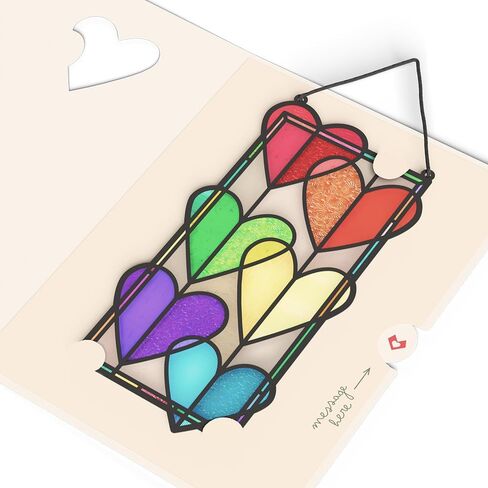بطاقة Lovepop Pride Month Suncatcher لها وله - بطاقات تهنئة ثلاثية الأبعاد للأولاد والبنات والرجال والنساء - كل جزء منك يستحق الاحتفال - بطاقة زهور مقاس 5 × 7 بوصة - تتضمن بطاقة ملاحظات فارغة ومظروف in Saudi Arabia
