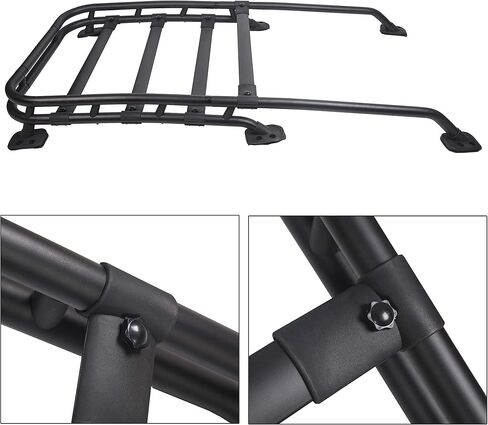 حامل سقف علوي من الألومنيوم من Kojem متوافق مع 2007-2014 Toyota FJ Cruiser Rail Crossbar Top Cargo Luggage Carrier أسود مطلي بمسحوق 165 رطل in Kuwait
