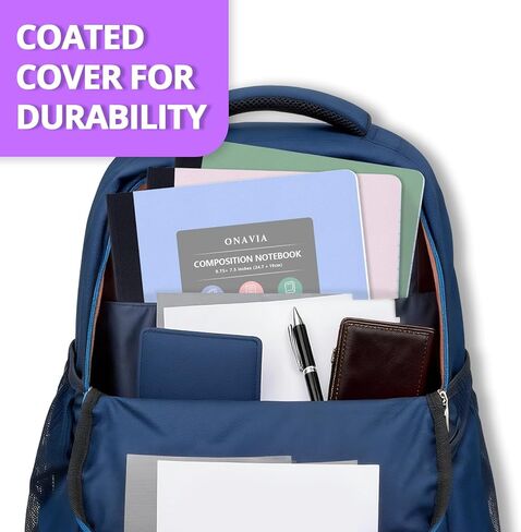 ONAVIA Composition Notebook 4 Pack, Wide Ruled Composition Notebook, Poly Cover, 9.75 x 7.5 Inch, 80 Sheets, Sewn Binding for School, Handwriting Practice, Muti Colors in Saudi Arabia