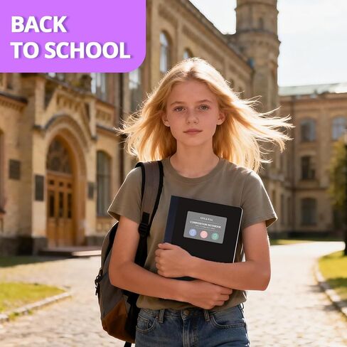 ONAVIA Composition Notebook 4 Pack, Wide Ruled Composition Notebook, Poly Cover, 9.75 x 7.5 Inch, 80 Sheets, Sewn Binding for School, Handwriting Practice, Muti Colors in Saudi Arabia