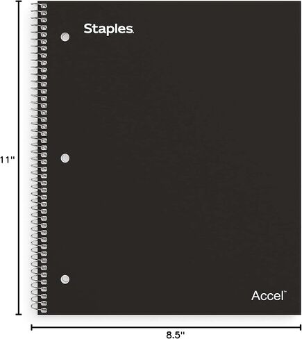 دفتر ملاحظات STAPLES Premium ذو ​​موضوعين، 8.5 بوصة × 11 بوصة، مسطر بالكلية، 120 ورقة، 3 عبوات in Kuwait