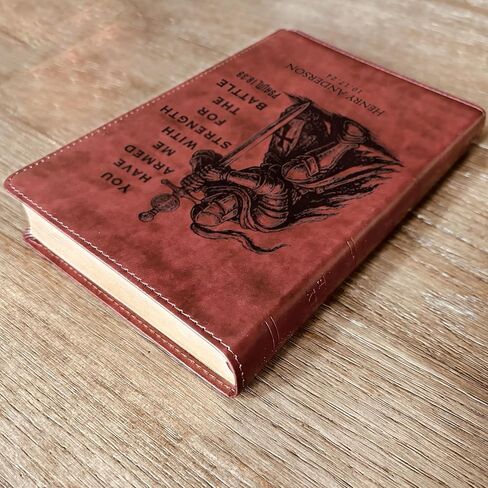 Personalized Bible for Men, ESV Large Print Bible, Custom Bible Engraved Name, Knight Warrior Design, Christian Gift, Bible Gifts for Him in Saudi Arabia