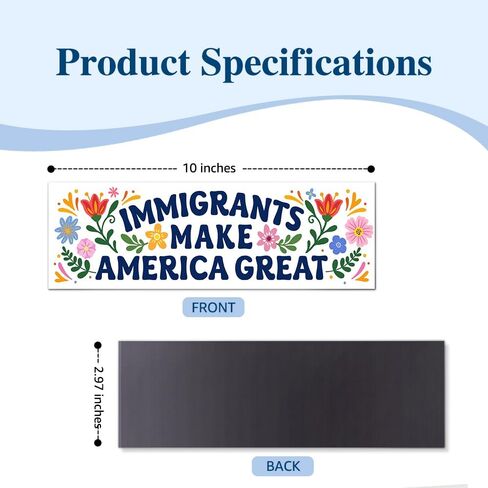 Immigrants Make America Great Car Bumper Magnet, Protect Immigrants Magnets for Bumper Fridge Locker, Democracy Human Rights Sticker or Magnets, Equality Car Accessories for Liberal Activist in Kuwait