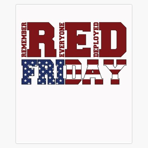 red Friday Remember Everyone Deployed u.s. Flag Women Magnet Reusable Flexible Magnetic Sticker 5" in Kuwait
