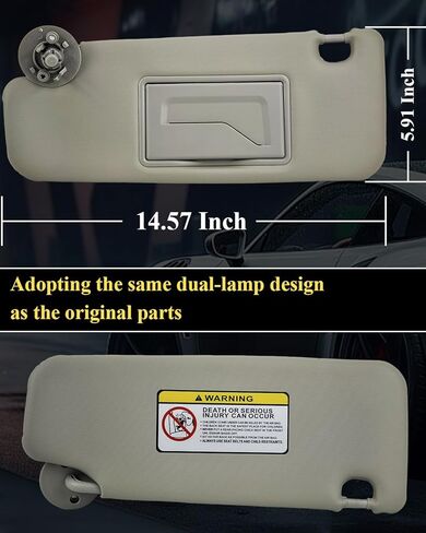 Sun Visor Fits for Chevy Sonic 2012-2019 Spark 2013-2016 Replacement Driver Left Side Car Sun Visor with Mirror P95327509 in Saudi Arabia