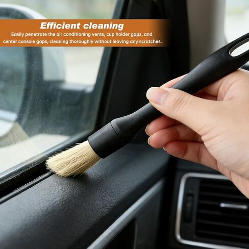 6PCS Car Interior Detailing Brush Set, Ultra Soft Boars Bristle Detailing Brushes for Cleaning Interior or Exterior, Emblem, Wheels, Air Vent, Leather Seats, Car Accessories for Truck, SUV in Saudi Arabia