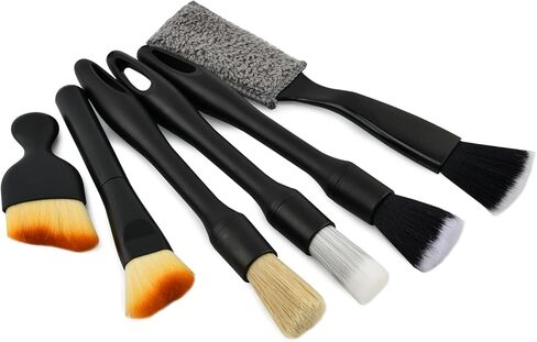 6PCS Car Interior Detailing Brush Set, Ultra Soft Boars Bristle Detailing Brushes for Cleaning Interior or Exterior, Emblem, Wheels, Air Vent, Leather Seats, Car Accessories for Truck, SUV in Saudi Arabia