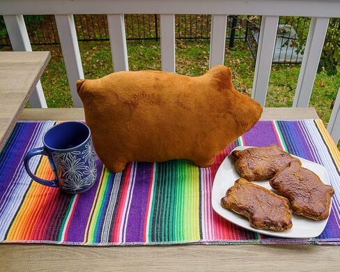 EsTodo Marranitos Pillow - Mexican Bread Pillow - Pan Dulce Puerquito Almohada for Desk Office Travel - Plush Squishy Pillows - Mexico Gift - Mexican Ideas (Small - 16 x 10 Inches) in Saudi Arabia