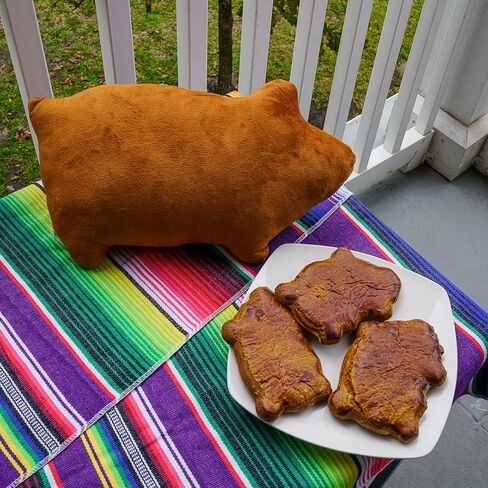 EsTodo Marranitos Pillow - Mexican Bread Pillow - Pan Dulce Puerquito Almohada for Desk Office Travel - Plush Squishy Pillows - Mexico Gift - Mexican Ideas (Small - 16 x 10 Inches) in Saudi Arabia