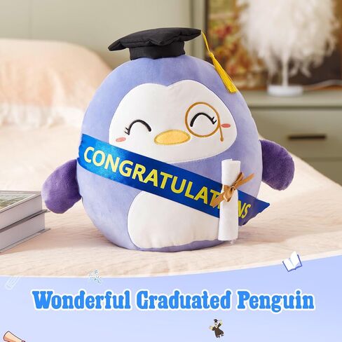 Houwsbaby 13'' Class of 2024 Graduation Penguin Plush Pillow,Graduation Stuffed Animal,Graduation Gift,Graduation Plush Toy,Graduation Decoration,for Graduates Graduation Party in Kuwait