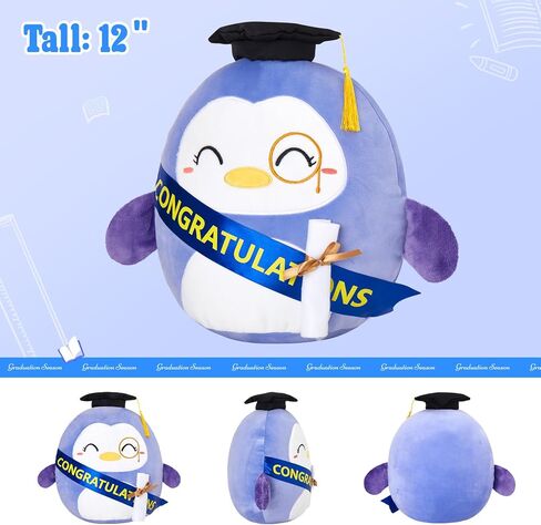Houwsbaby 13'' Class of 2024 Graduation Penguin Plush Pillow,Graduation Stuffed Animal,Graduation Gift,Graduation Plush Toy,Graduation Decoration,for Graduates Graduation Party in Kuwait