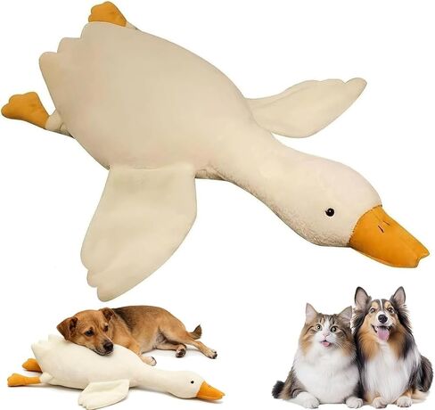 Goose Stuffed Animal Pillow Toy, Goose Dog Toy, Big Duck Plushies Doll, Large Plush White Duck Dog Toy, Realistic Goose Design Dolls Suitable for Dogs Chew and Play Best Pet (Small Size) in Kuwait