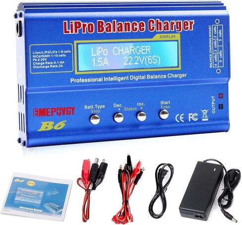 شاحن توازن بطارية ليبو B6 مفرغ 80 وات لبطارية NiMH/NiCd (1-15S) LiPo/Li-ion/Life (1-6S) شاحن توازن بطاريات هواية RC مع مصدر طاقة تيار متردد in Kuwait