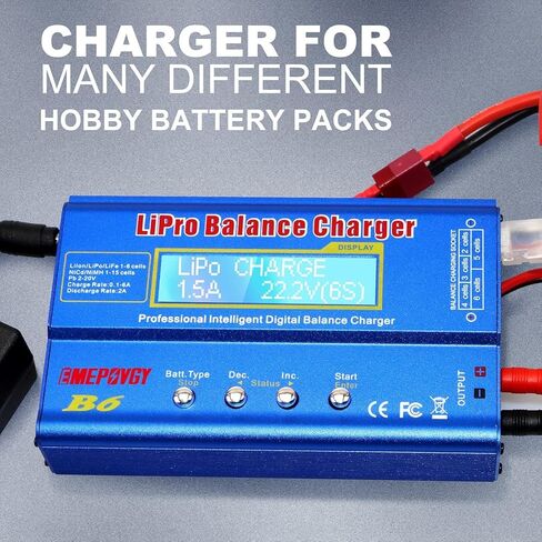شاحن توازن بطارية ليبو B6 مفرغ 80 وات لبطارية NiMH/NiCd (1-15S) LiPo/Li-ion/Life (1-6S) شاحن توازن بطاريات هواية RC مع مصدر طاقة تيار متردد in Kuwait
