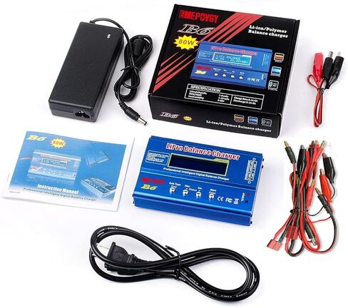 شاحن توازن بطارية ليبو B6 مفرغ 80 وات لبطارية NiMH/NiCd (1-15S) LiPo/Li-ion/Life (1-6S) شاحن توازن بطاريات هواية RC مع مصدر طاقة تيار متردد in Kuwait