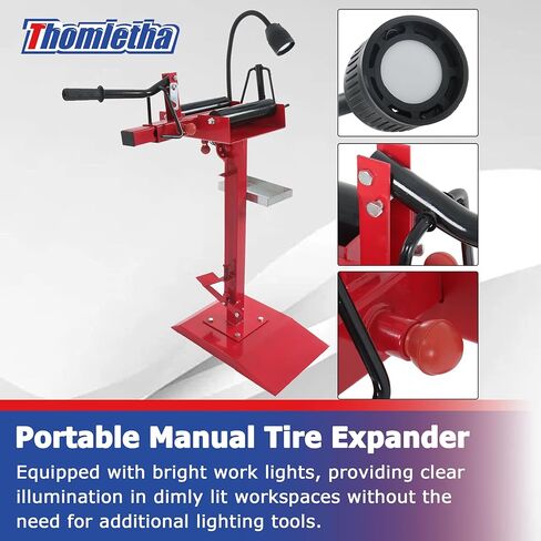 Manual Tire Expander Portable Tire Changer Stand Adjustable Red with Working Light for Light Truck and Car in Kuwait