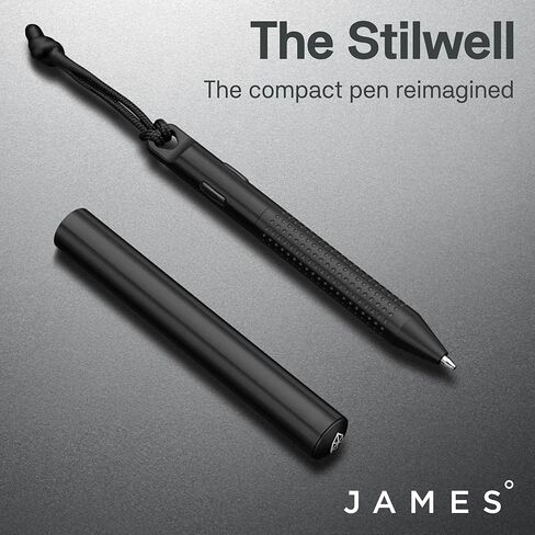 JAMES° Stilwell Compact Pen Re-Imagined, Premium EDC Mini Pen with Stainless Steel Barrel Design, Black in Saudi Arabia