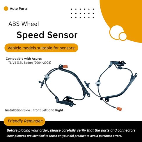2Pcs Front Left and Right ABS Wheel Speed Sensor Compatible with Acura TL 2004-2008 (3.5L V6) – Replaces 57455-SEP-A01, 57450-SEP-A01, ALS997,57455SEPA01,57450SEPA01 in Saudi Arabia