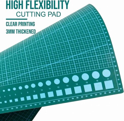 Self Healing Sewing Mat - A4 (9"x12"), 5-Ply PVC Construction, Exacto Knife Precision Carving Craft Hobby Knife Kit with Metal Handle for DIY Art Work Cutting, Hobby, Stencil, Scrapbooking in Saudi Arabia