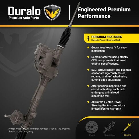 Duralo Electric Power Steering Rack & Pinion For Honda Accord 2.4L 4-Cyl 2013 2014 2015 2016 2017 - Duralo 247-0124 Remanufactured (Renewed) in Kuwait